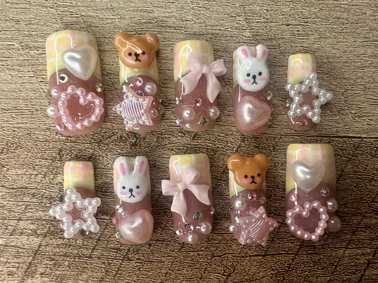 𐙚 ‧₊˚ ⋅ Teddy and Bunny / Long Sqaure