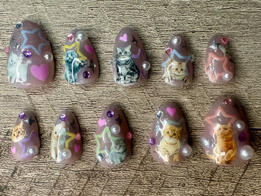 𐙚 ‧₊˚ ⋅ Kitty Sparkle / Short Almond